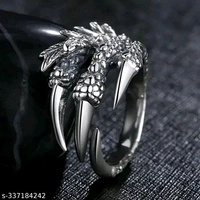 Mens Rings Adjustable Combo | Dragon Ring | Claw Ring For Boys | Stylish Dragon Eye Ring | Men Combo Rings Set | Evil eye owl ring | Dragon Family Combo of Pcs 4