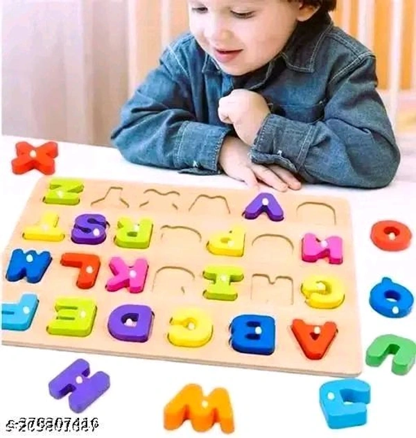 Name : Woodzle Tray Game Magazine book Educational Creative learning A To Z English Alphabets Board Puzzle Baby learning toy Alphabet Pegs Puzcational Board Alphabet (Capital Letters) Puzzles Toys for Children Learning Toys Board Game - Free Size