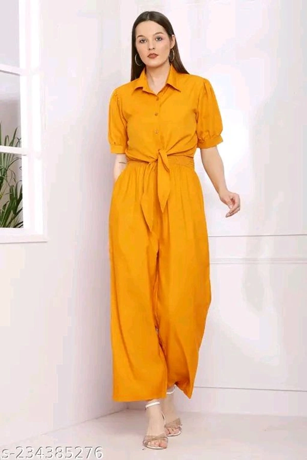 ZEESHE MEESHE Women's Solid 2-Peice dress with stylish shrug 
 - Yellow Orange, M