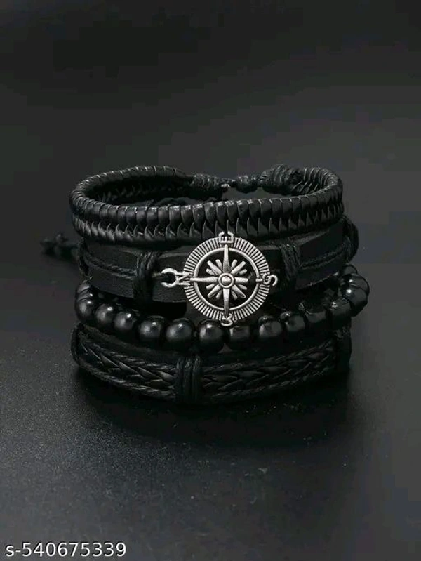 Black Leather Compass Bracelet Set • 4 Pcs
Name: Black Leather Compass Bracelet Set • 4 Pcs - Free Size