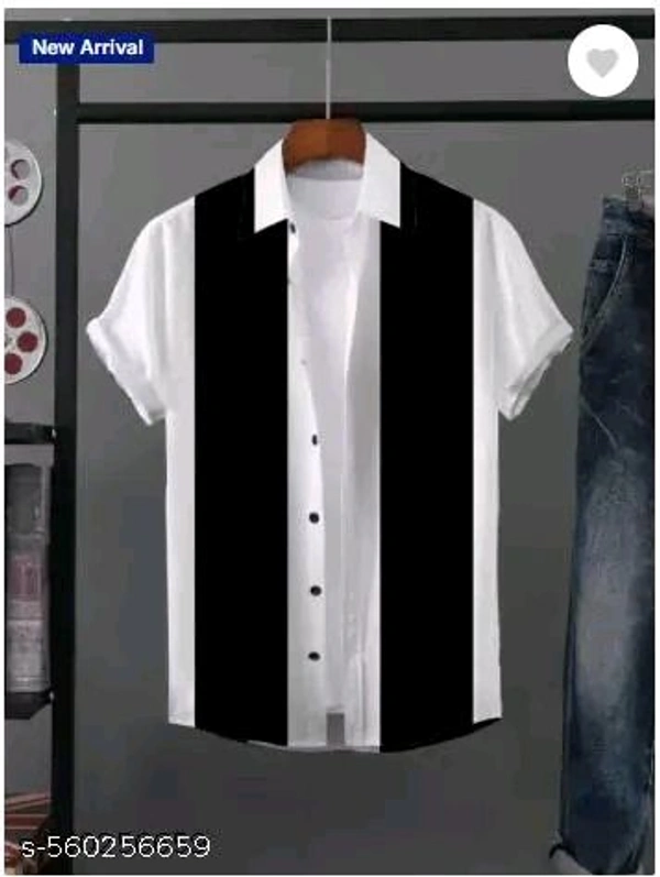 New and Classic white and black color lycra shirt for men - L