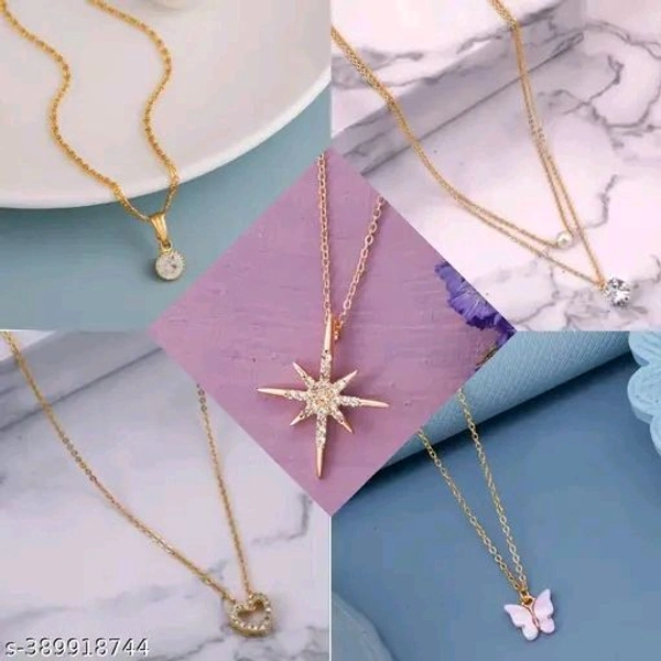 shimmering beautifull pack of 6 necklace for girls and womens - Free Size