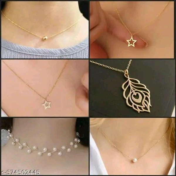 shimmering beautifull pack of 6 necklace for girls and womens - Free Size
