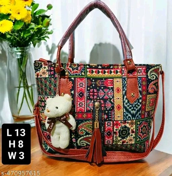 Trendy Multicolor Printed Handbag for Women - Designer Shoulder Bag with Tassel, Lightweight & Durable Ladies Purse for Casual, Office & Party Wear