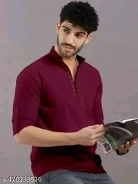 Mens Kurta , Mens Short kurta , Kurta Shirt for Mens - Black, L
