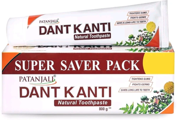 Patanjali Dant Kanti Natural Toothpaste Family Pack(Pack of 4) - 800 Gm