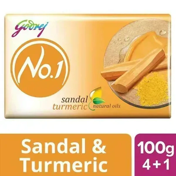 Godrej No. 1 Sandal & Turmeric Soap 100 g (Buy 4 Get 1 Free)