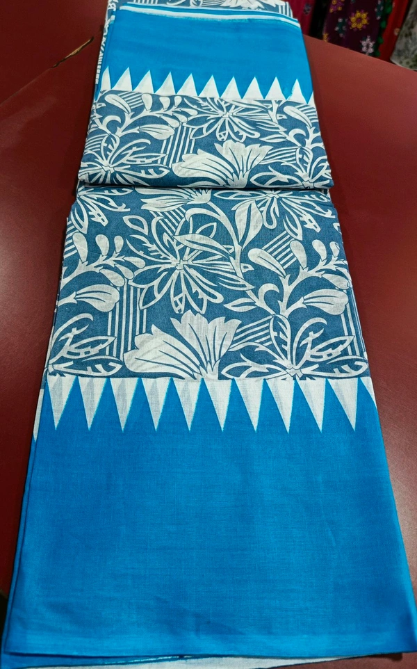 Mul Mul Cutton Saree - Green