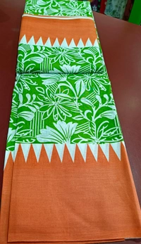 Mul Mul Cutton Saree - Green
