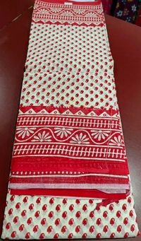 Mul Mul Cutton Saree - Pink Flamingo