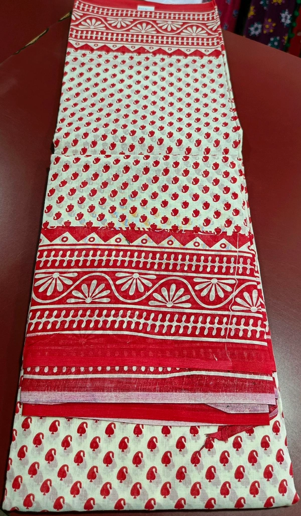 Mul Mul Cutton Saree - Pink Flamingo