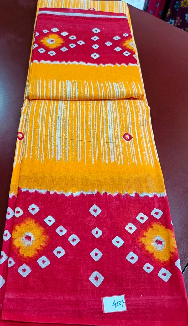 Mul Mul Cutton Saree - Green