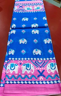 Mul Mul Cutton Saree - Blue