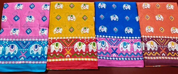 Mul Mul Cutton Saree - Pink Flamingo