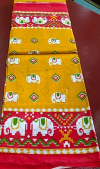 Mul Mul Cutton Saree - Web Orange