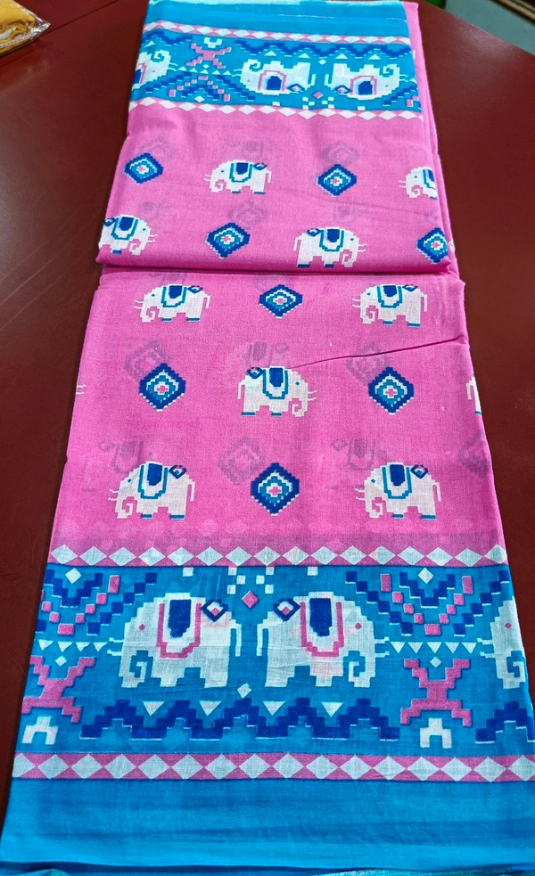 Mul Mul Cutton Saree - Corn