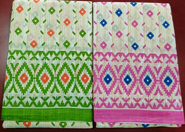 Cutton Mul Mul Saree - Green