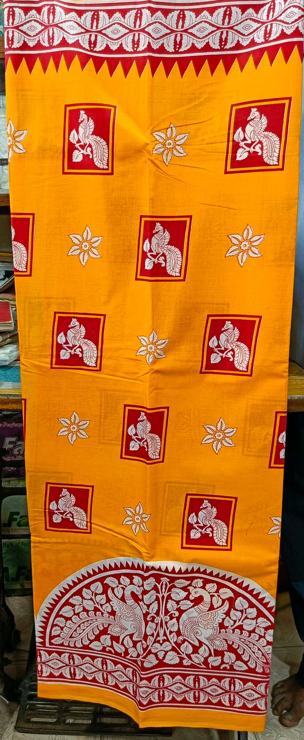 Cutton Mul Mul Saree - Japanese Laurel