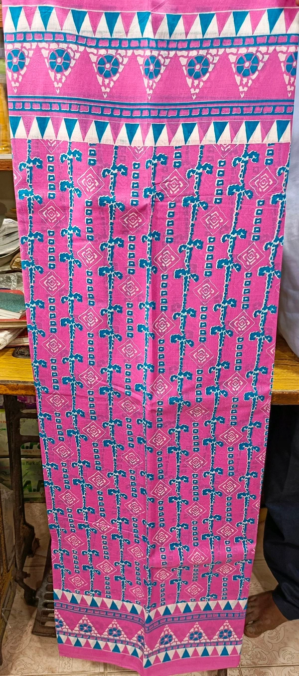 Cutton Mul Mul Saree - Red