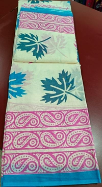 Mul Mul Cutton Saree - Pink Flamingo