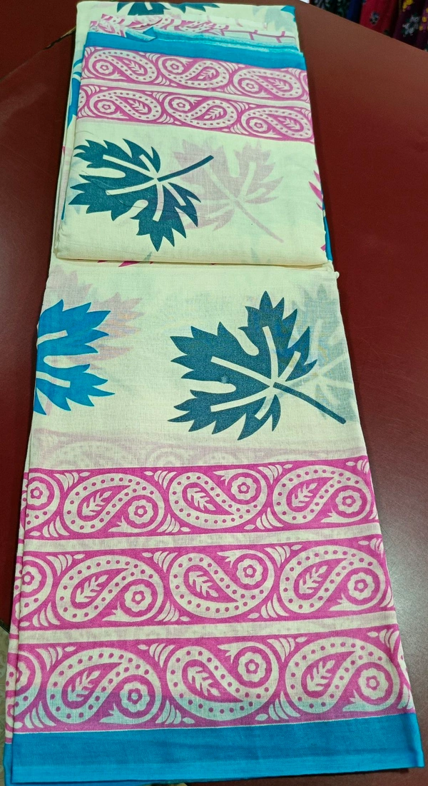 Mul Mul Cutton Saree - Pink Flamingo