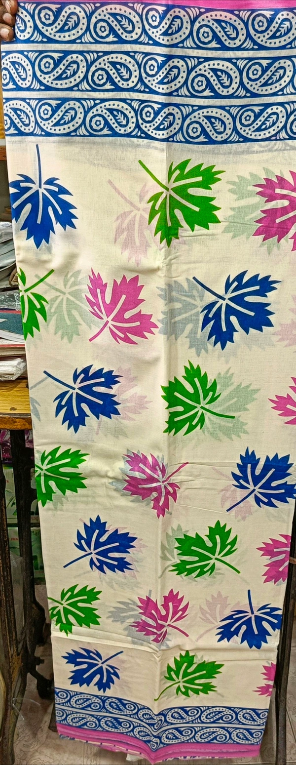 Mul Mul Cutton Saree - Pink Flamingo