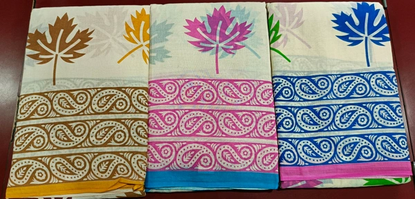 Mul Mul Cutton Saree - Blue