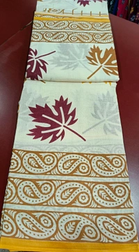 Mul Mul Cutton Saree - Gold