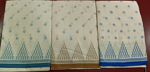 Mul Mul Cutton Saree - Blue