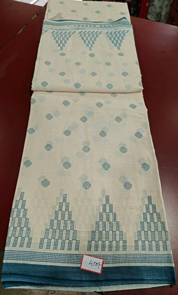 Mul Mul Cutton Saree - Blue