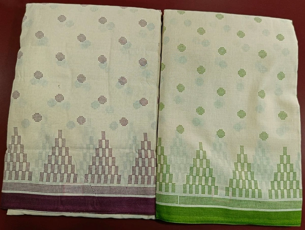 Mul Mul Cutton Saree - Blue