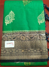 R.P Damini Silk Saree - Forest Green
