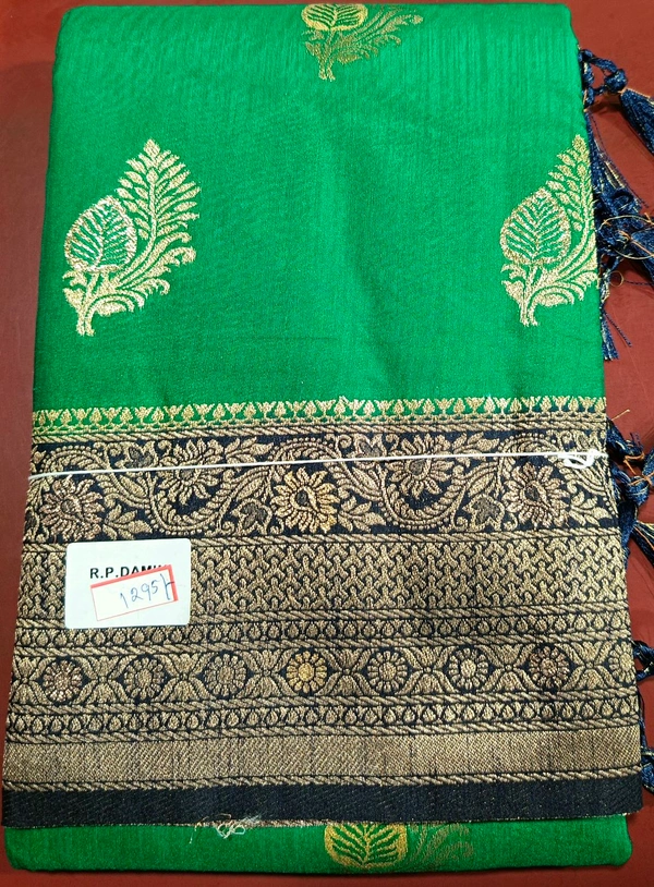 R.P Damini Silk Saree - Forest Green
