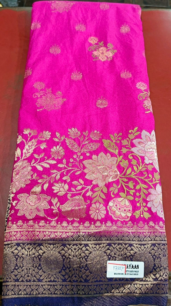 South Silk Saree - Pink Flamingo