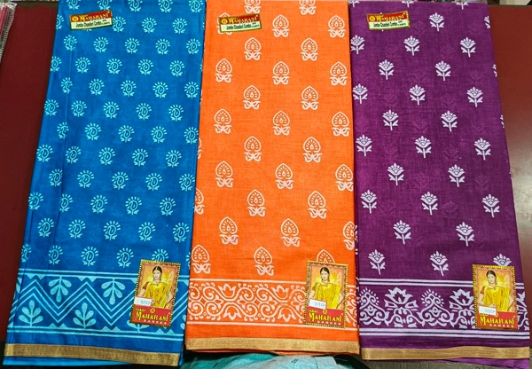 Maharani Chanderi Cotton Saree - Purple