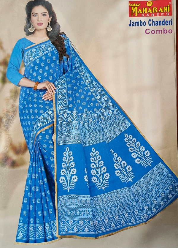 Maharani Chanderi Cotton Saree - Purple