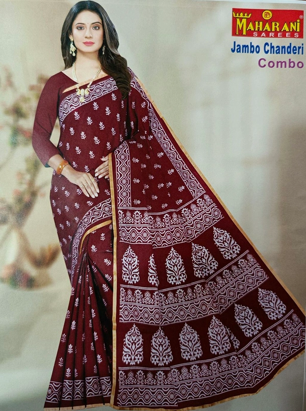 Maharani Chanderi Cotton Saree - Purple