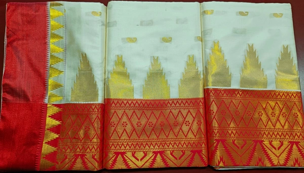 Red White Silk Saree