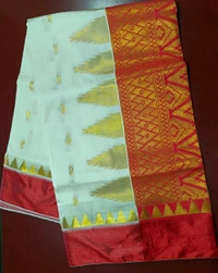 Red White Silk Saree