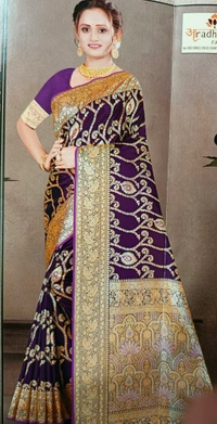 South Silk Saree - Dark Fern