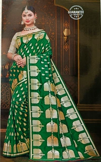 Maharani Silky Silk Saree - Japanese Laurel