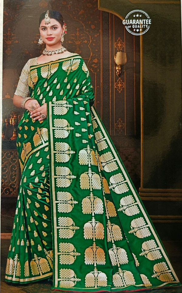 Maharani Silky Silk Saree - Japanese Laurel