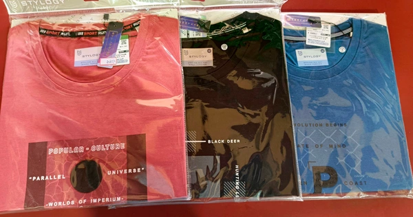 STYLOGY Men'S Comfortable Half Hata Gol Gola Tshirt - XL (40), Bittersweet