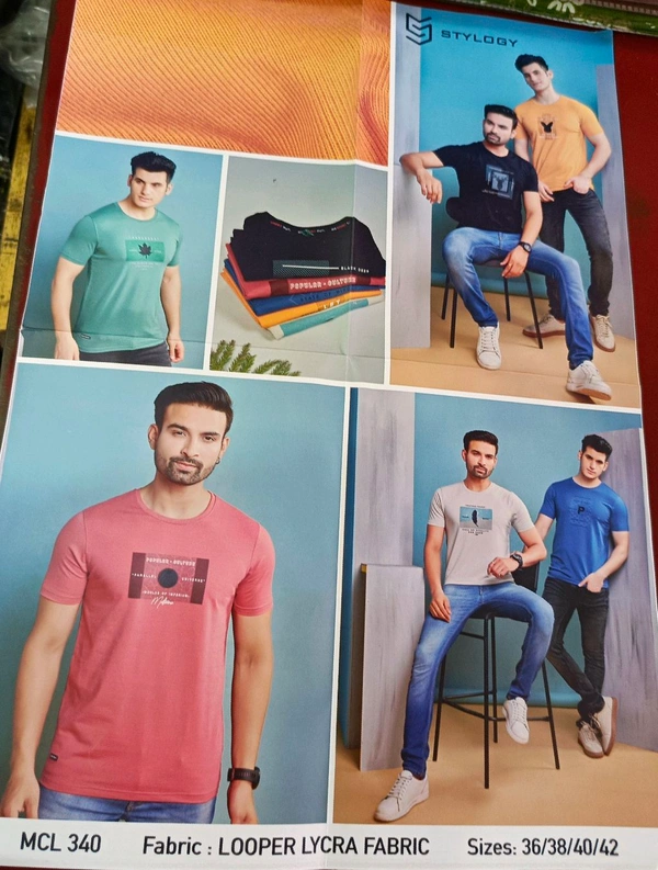 STYLOGY Men'S Comfortable Half Hata Gol Gola Tshirt - XL (40), Bittersweet