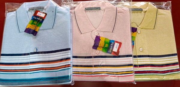 UPNIQUE PLUS Cotton Collar T Shirts - 3XL, Apricot