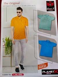 PLANET- X Cutton T Shirts - Yellow, XXL