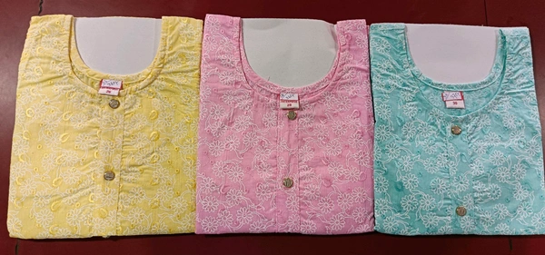 Girl's Chikan Frock - 30, Jordy Blue