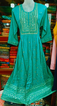 Fancy Long Gown Kurti - XXL, Guardsman Red
