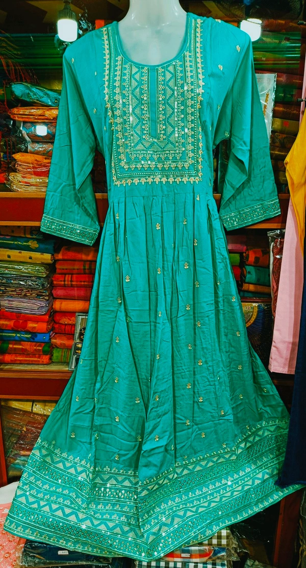 Fancy Long Gown Kurti - XXL, Guardsman Red