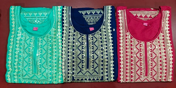 Fancy Long Gown Kurti - XXL, Brink Pink